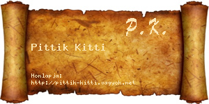 Pittik Kitti névjegykártya